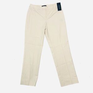 NWT Lafayette 148 Barrow Pants Raffia Tan Women Size 6 Career Dress Cotton Blend